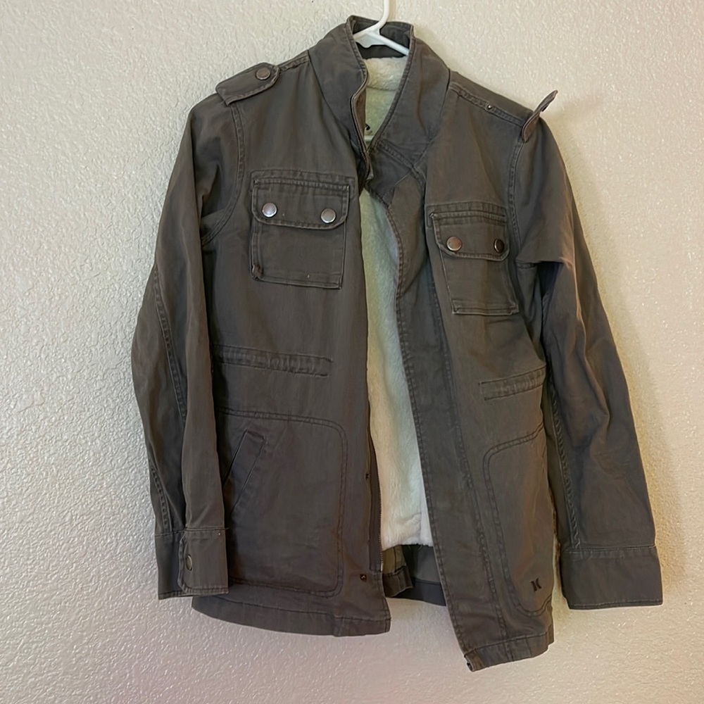 Hurley military style jacket with vest size extra small